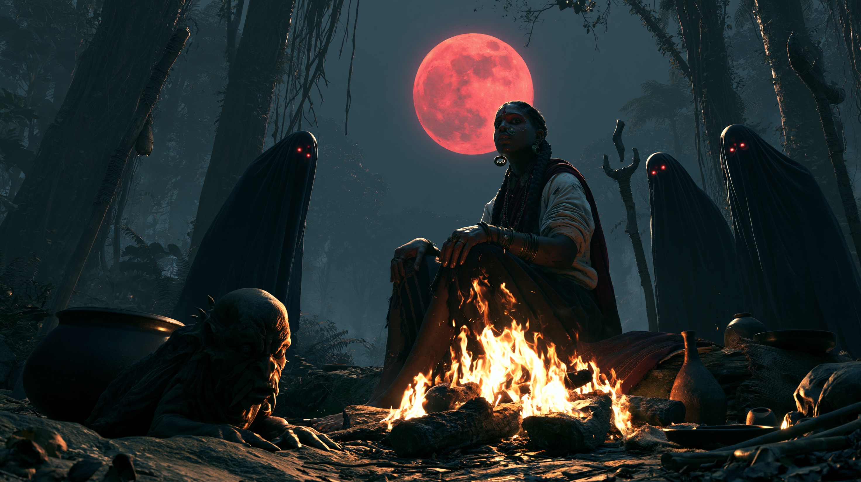 a rite by the fire, beneath a blood moon